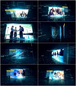 电子数字空间图文展示AE模板