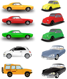 卡通彩色车矢量素材图片