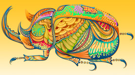 超巨大异域民族风彩色甲虫