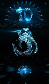 时尚水元素汇聚10秒倒计时素材