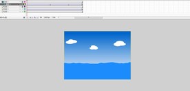 大海波浪动画白云飘Flash
