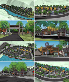 入口服务区模型