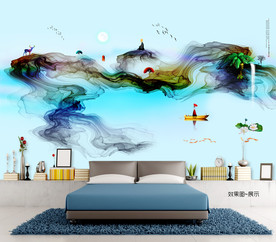 写意画 侬嘀邢伊原创 中式壁画