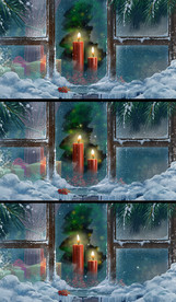 雪花蜡烛窗户圣诞节视频背景