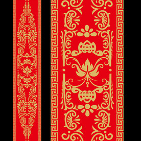 复古红金中式婚礼舞台地毯T台