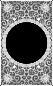 圆形洋花如意精雕浮雕灰度