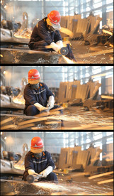 电焊工人工作瞬间实拍视频素材