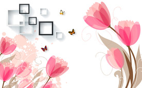 郁金香现代背景墙