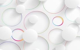 3D立体时尚七彩圆圈电视背景墙