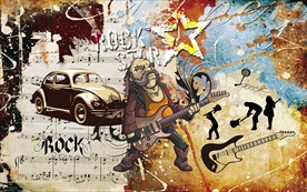 时尚潮流涂鸦音乐摇滚装饰画