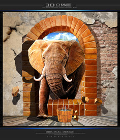 3D立体画 3D壁画 3D地画