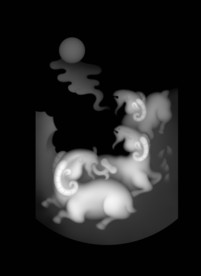 三羊开泰浮雕精雕灰度