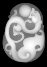 仿古玉雕浮雕灰度