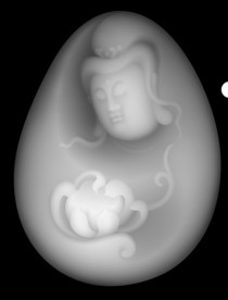 观音荷花精雕灰度