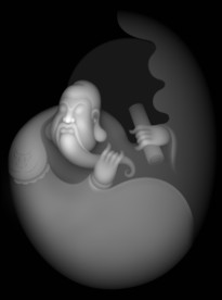 佛像精雕浮雕灰度