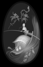 山水人物浮雕精雕灰度