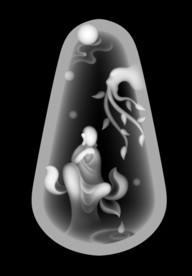 人物山水浮雕精雕灰度