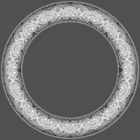 祥云圆盘浮雕精雕灰度