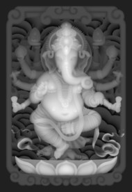 象神人物浮雕精雕灰度