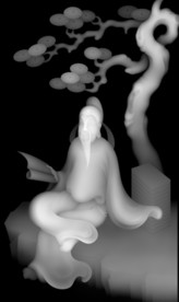 琴棋书画人物46牌精雕灰度