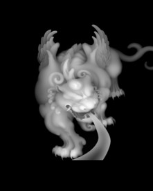 龙九子精雕浮雕灰度