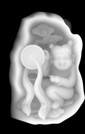 童子铜钱浮雕灰度精雕