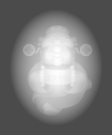 卡通财神玉雕精雕灰度