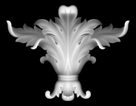 洋花角花精雕浮雕灰度