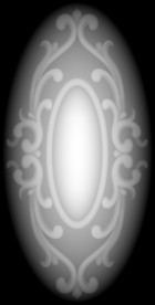 椭圆形门上洋花精雕浮雕灰度