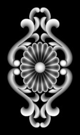 门上洋花精雕浮雕灰度