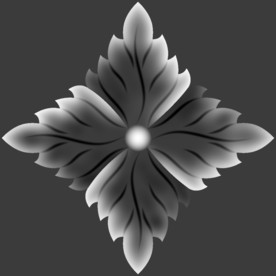 方形洋花精雕灰度