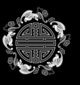 蝙蝠寿字洋花精雕灰度