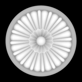 圆形洋花精雕图