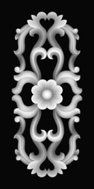 门上洋花精雕浮雕灰度