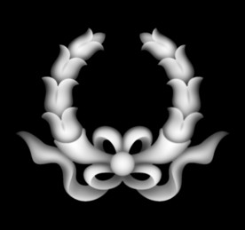 洋花精雕浮雕灰度