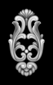 门上洋花精雕浮雕灰度