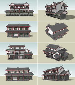 苗寨建筑四户型