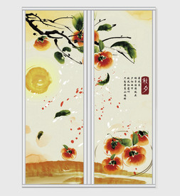 中国风秋天收获季节移门