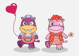 河马卡通吉祥物