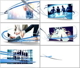 丝带线条穿梭图片展示AE模板