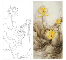 荷花 香莲 高清印刷路径矢量