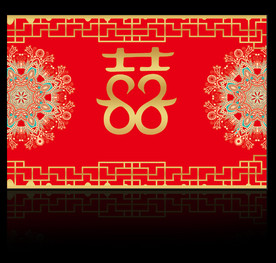 中式大红金色刺绣婚礼