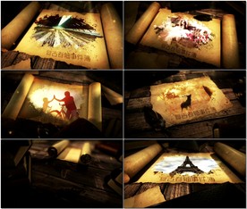 复古卷轴历史事件簿ae模板