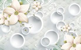 3D立体花卉电视背景墙