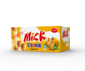 核桃花生奶彩色纸箱平面分层图