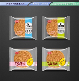 芝麻薄饼包装 平面展开分层文件