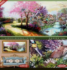 抽象唯美乡村油画风景