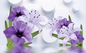 现代简约花卉电视背景墙