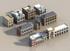 3D商业建筑 3D欧式商业