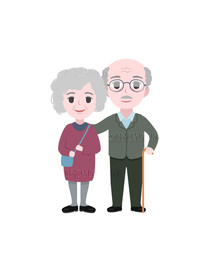 老年夫妇卡通形象